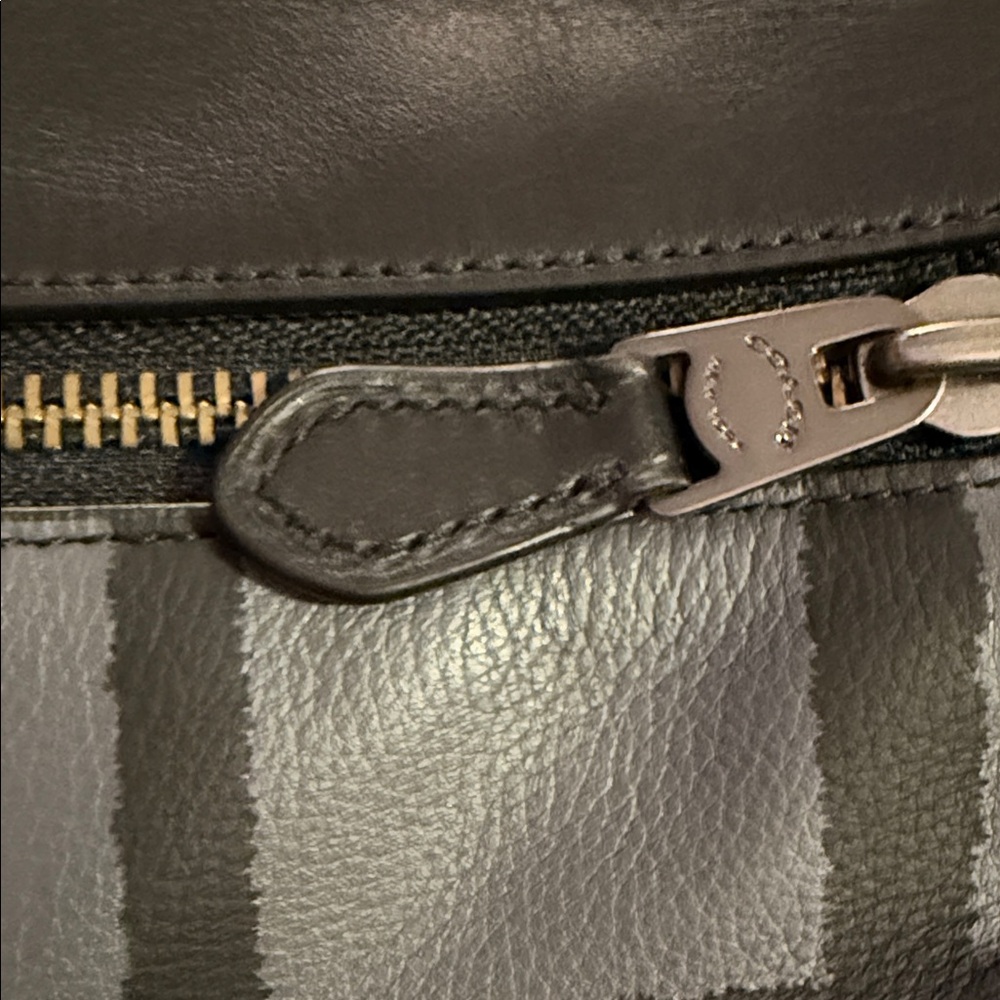 Coach Charles Foldover Tote Black & Grey Plaid - Picture 11 of 16